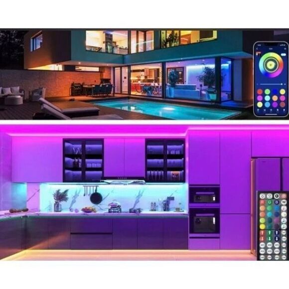 KEEP SMILE - NWT Sealed Box 100' Strip Lights/2 Rolls of 50' Each/Bluetooth - Picture 7 of 12